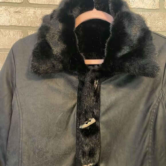 Mackintosh reversible black Faux Fur coat size S - Picture 7 of 11